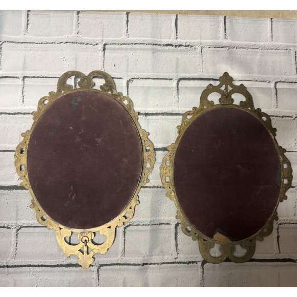 Set Angelus Jean-Francois Millet Farmer & Wife Convex Bubble Oval Glass Italy - Picture 15 of 15